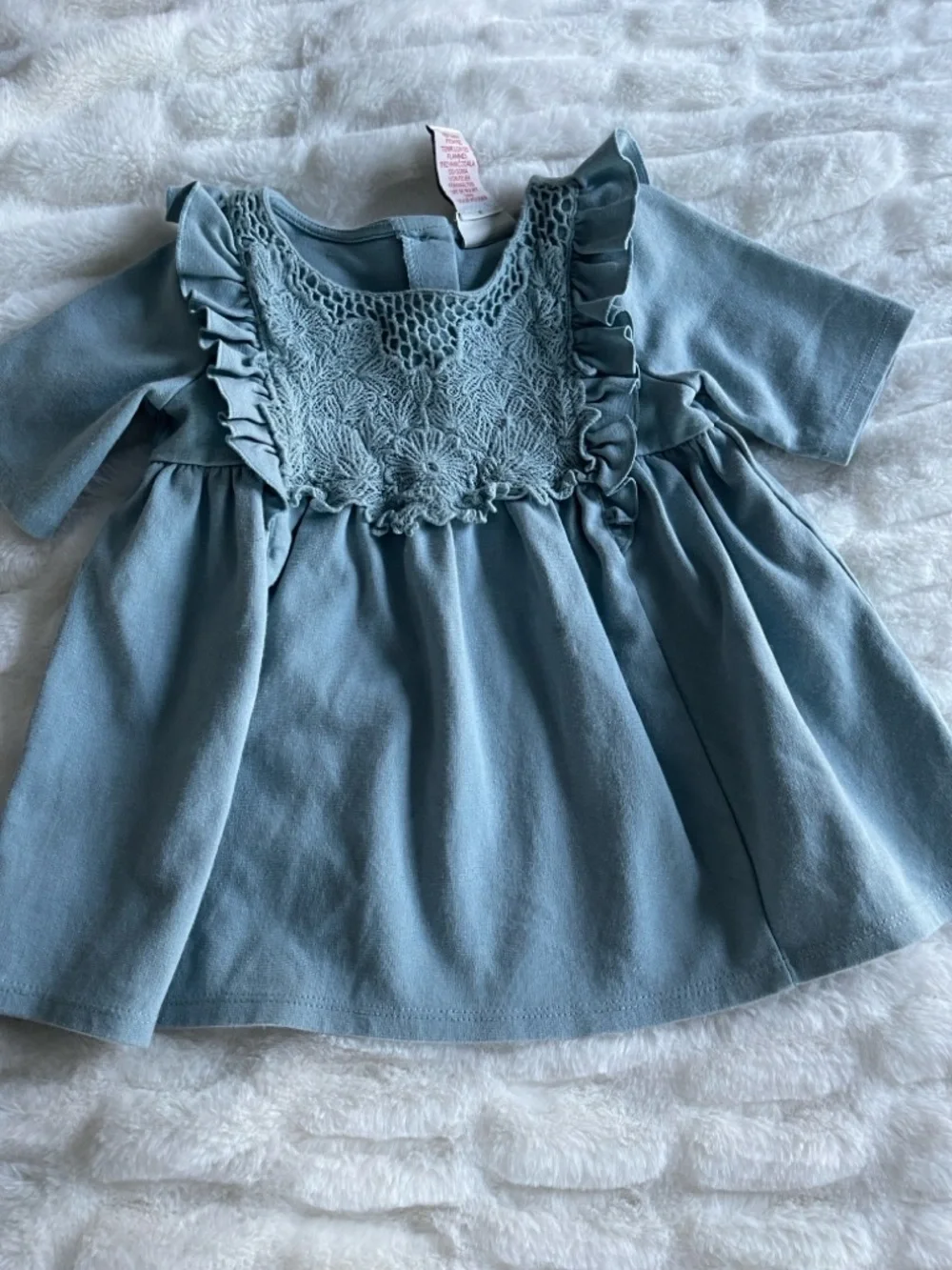Rachel Zoe Baby Girl Blue Lace Ruffle Dress | Boho Chic | 4t